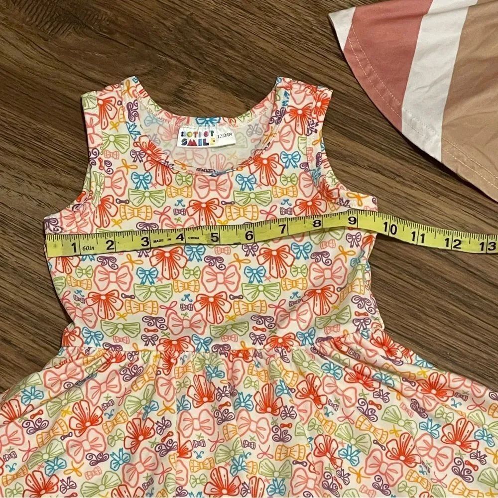 Dot Dot Smile Sleeveless Twirl 4 Dresses Pink Orange Brown Blue Green 12-24 mos - Picture 8 of 13